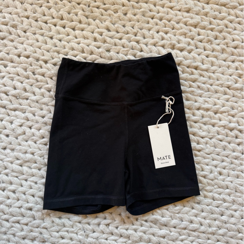 Rare/discontinued!!! MATE the Label Black High-Rise Bike Shorts— 4 in inseam